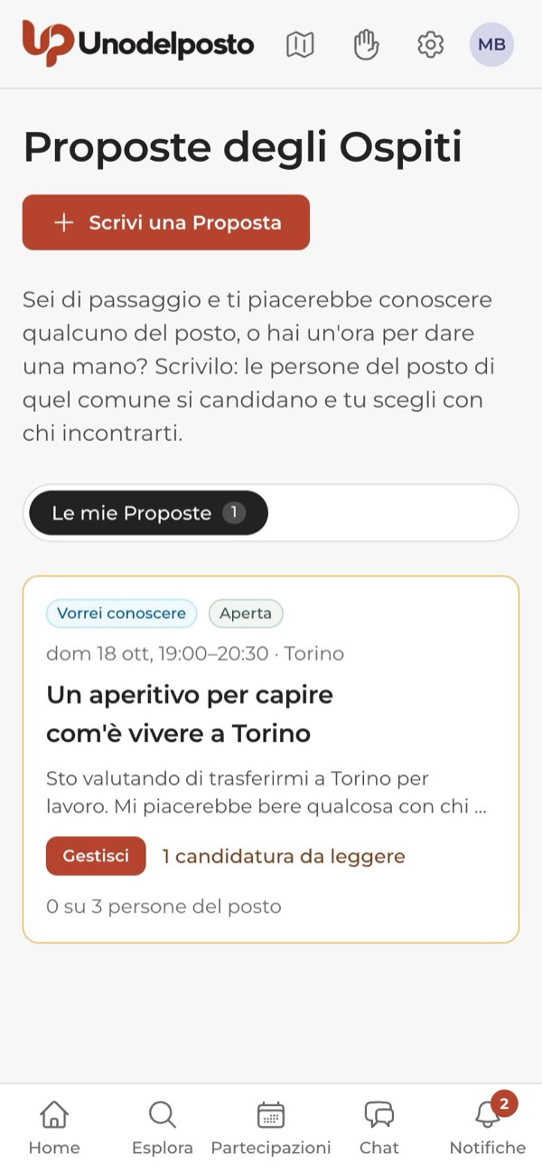 «Le mie Proposte» dal telefono.